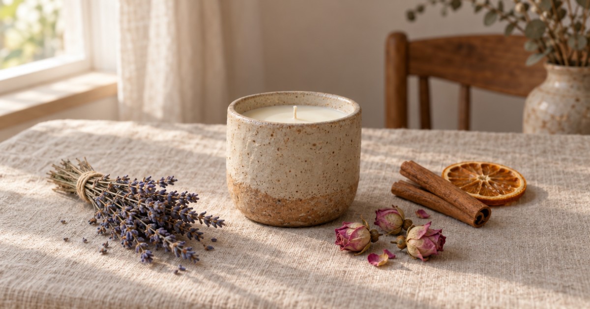 Flores secas na vela: a beleza que queima a 180 °C