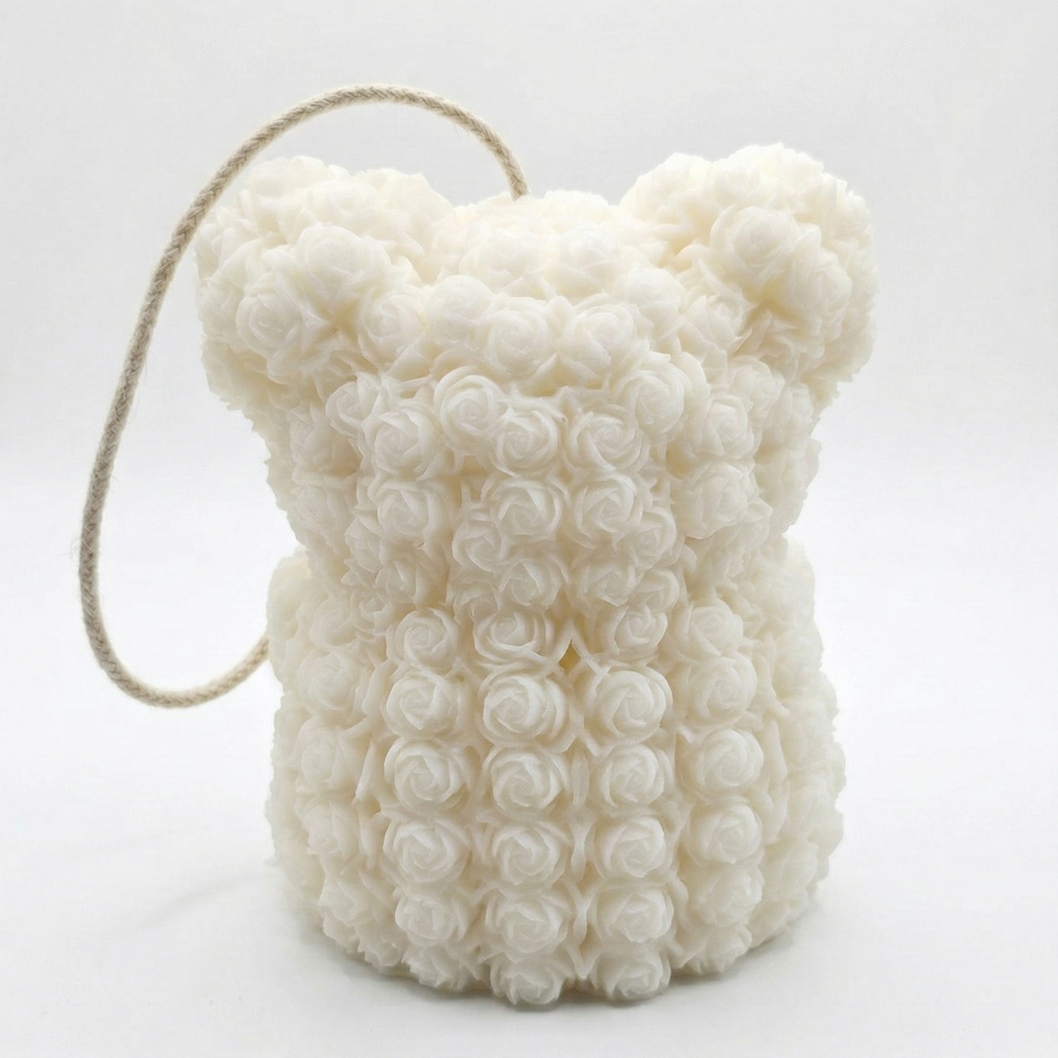 Vela Mini Urso - Branco / Coco
