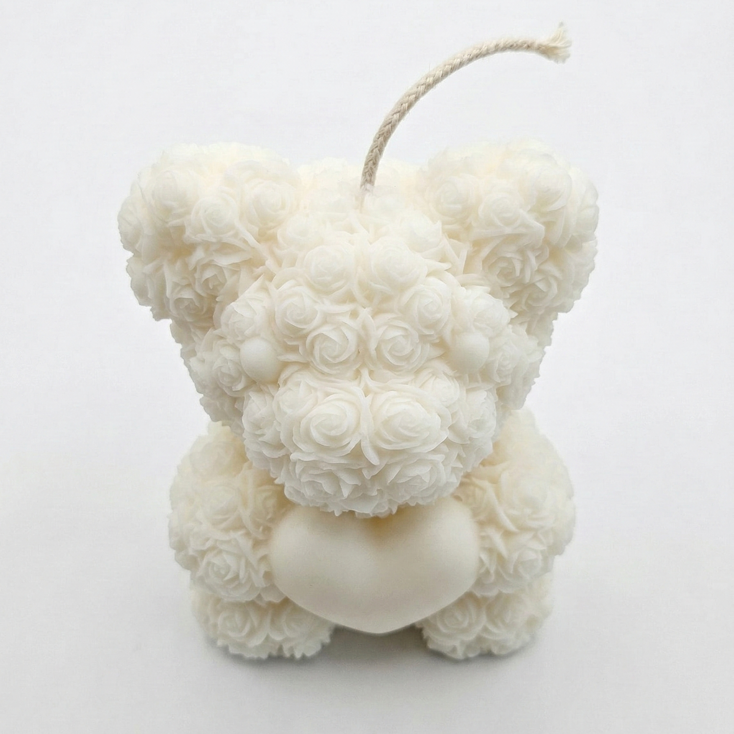 Vela Mini Urso - Branco / Coco
