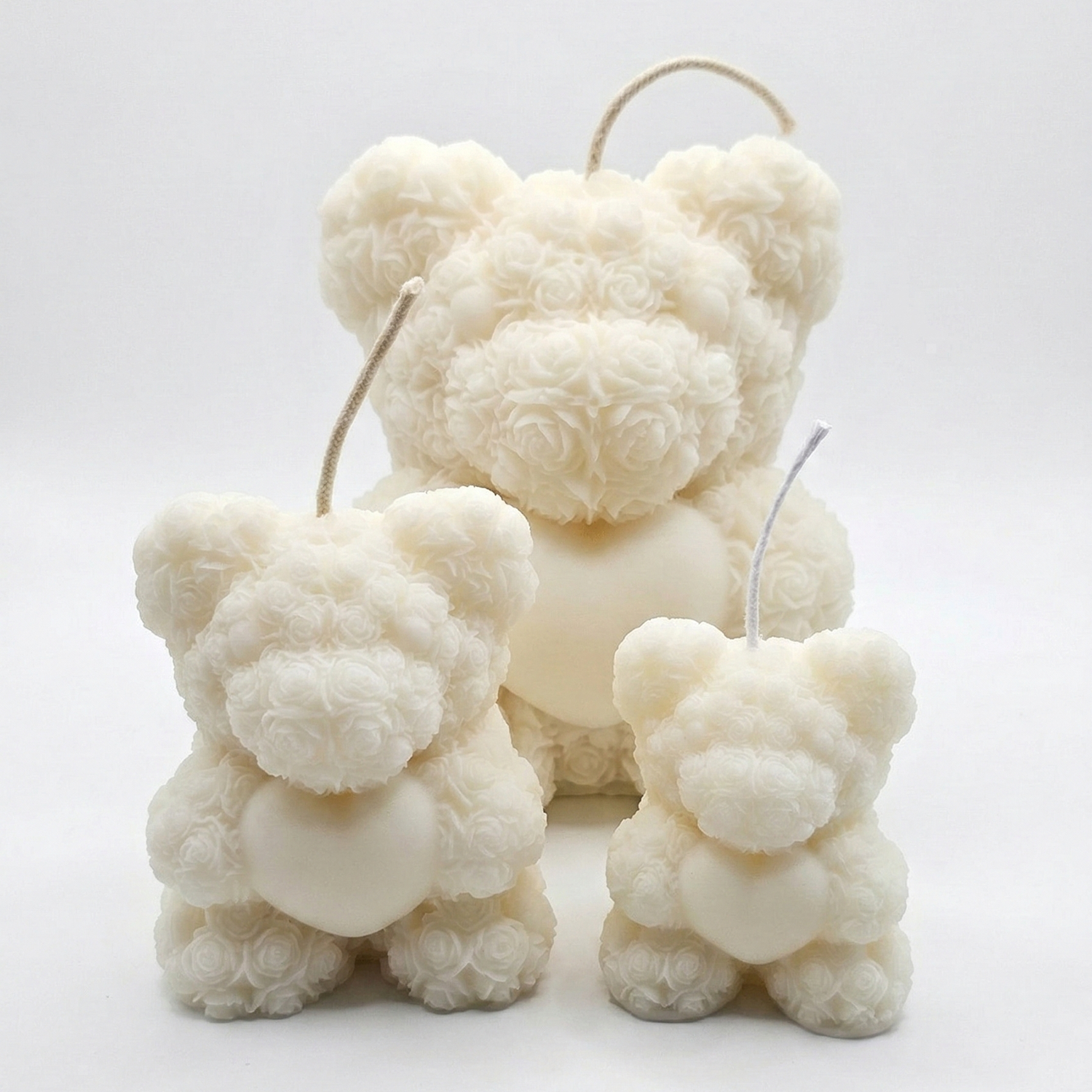 Vela Mini Urso - Branco / Coco