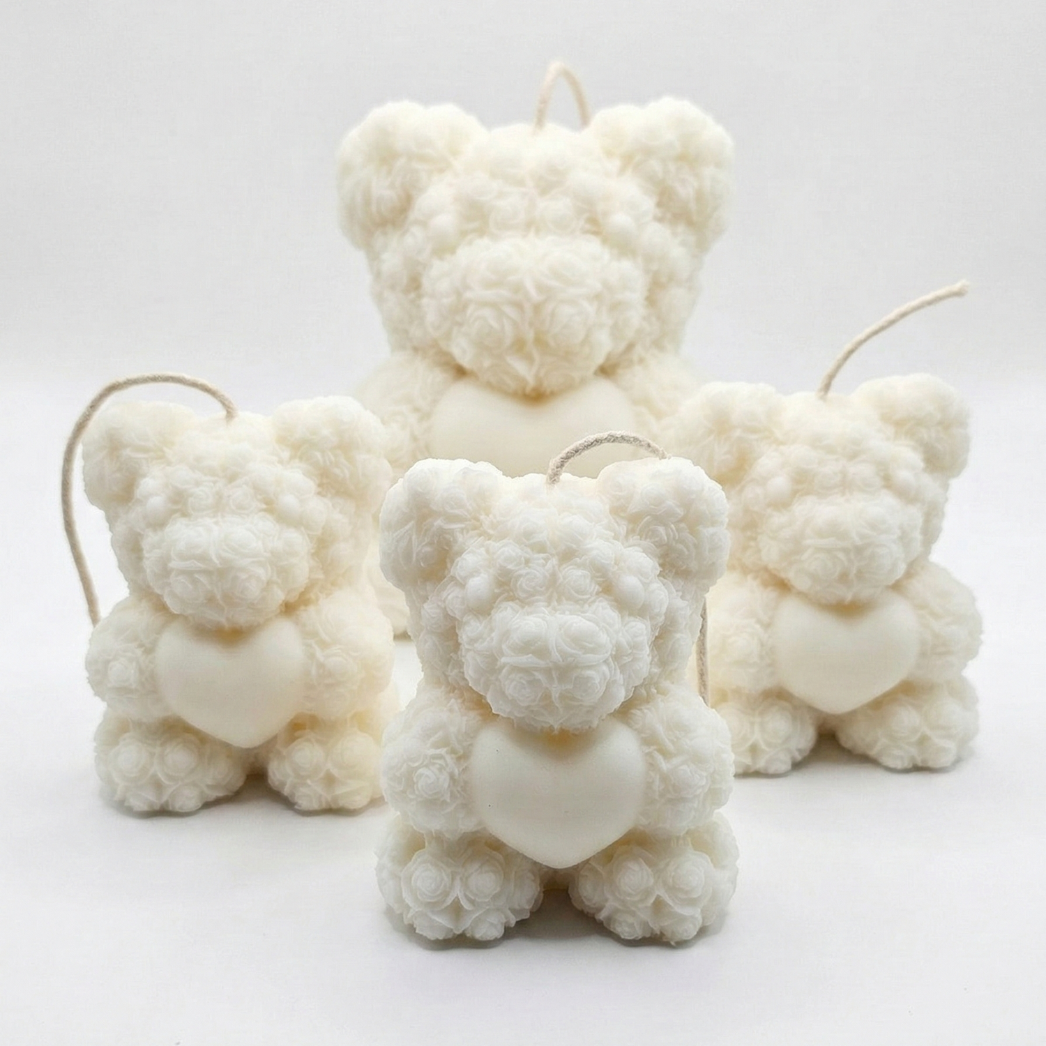 Vela Mini Urso - Branco / Coco