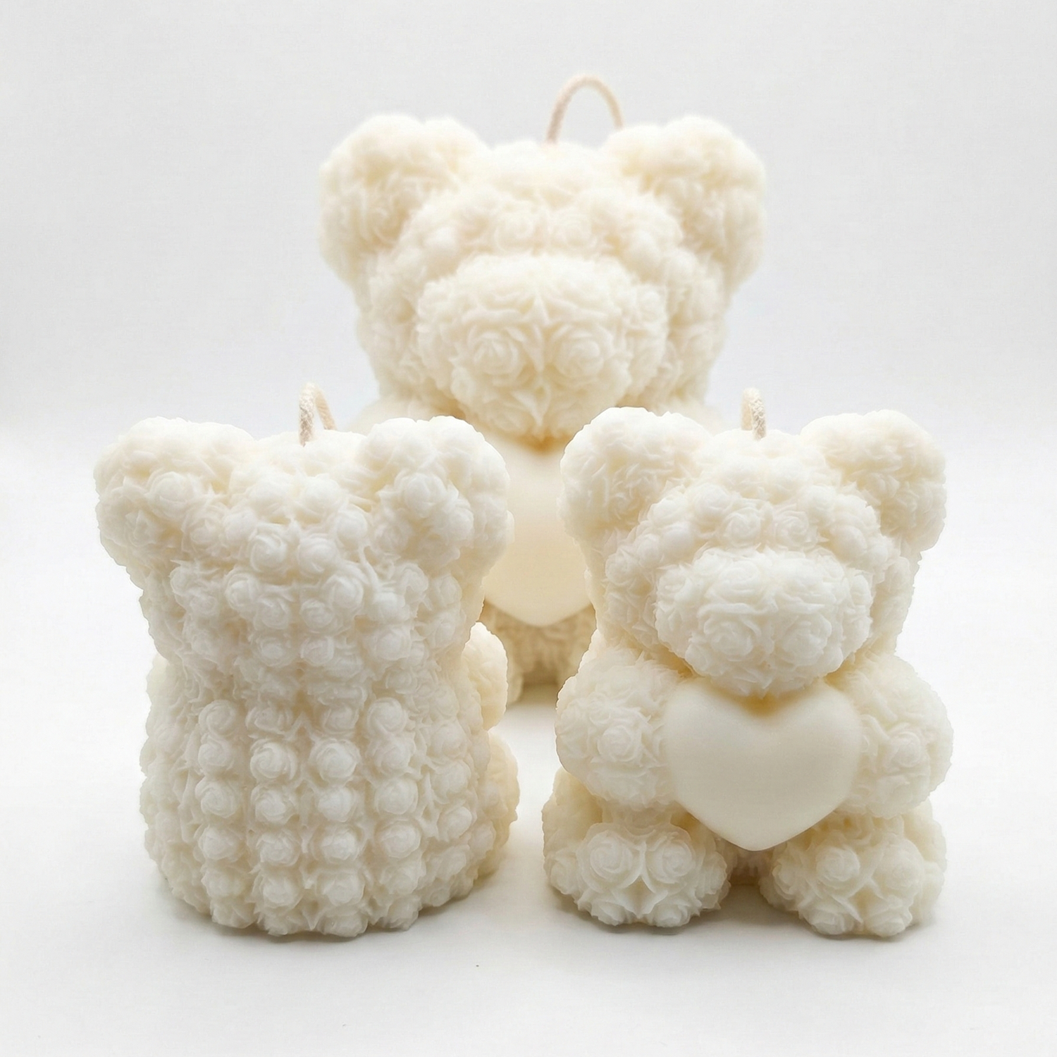 Vela Mini Urso - Branco / Coco