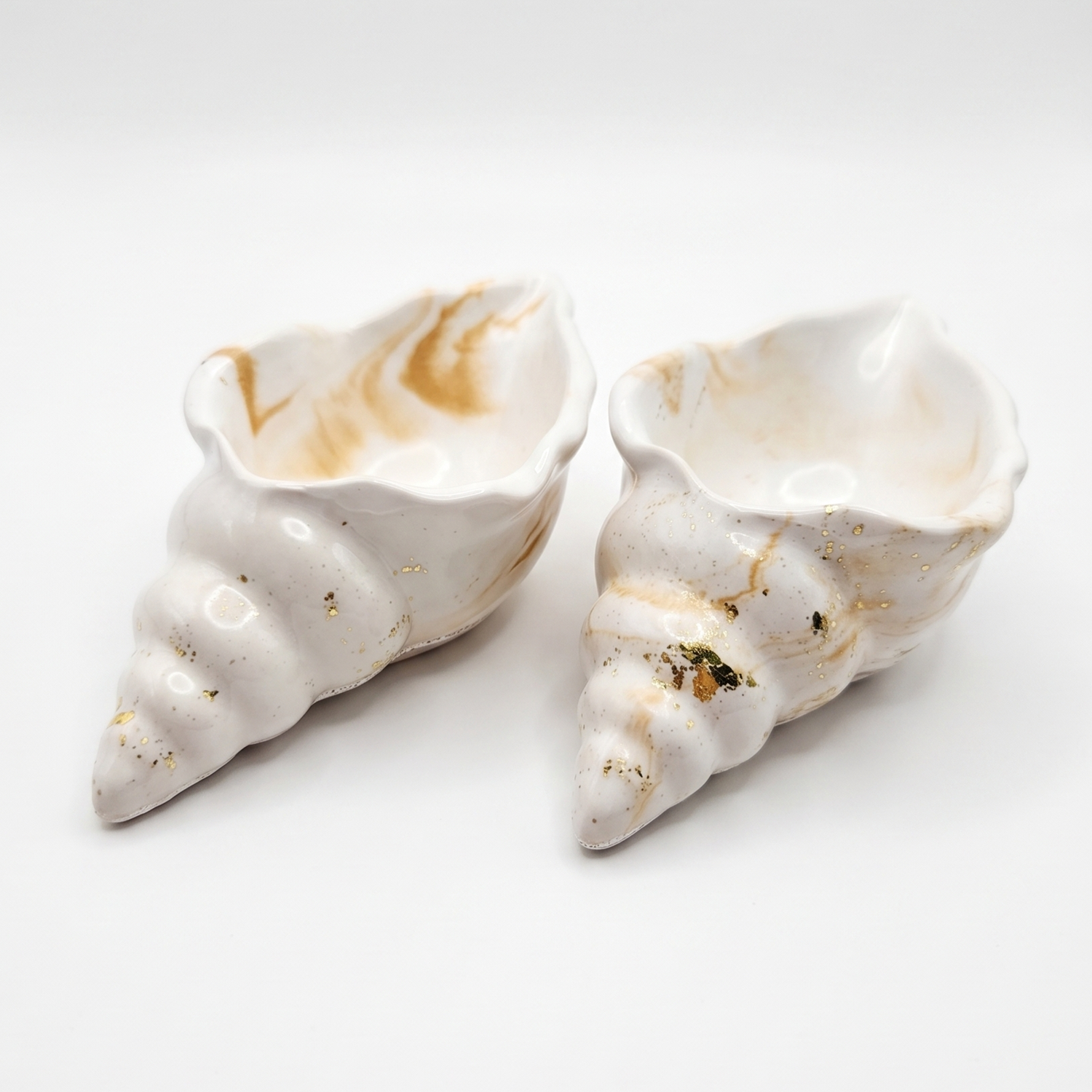 Recipiente Aura - Branco / Dourado