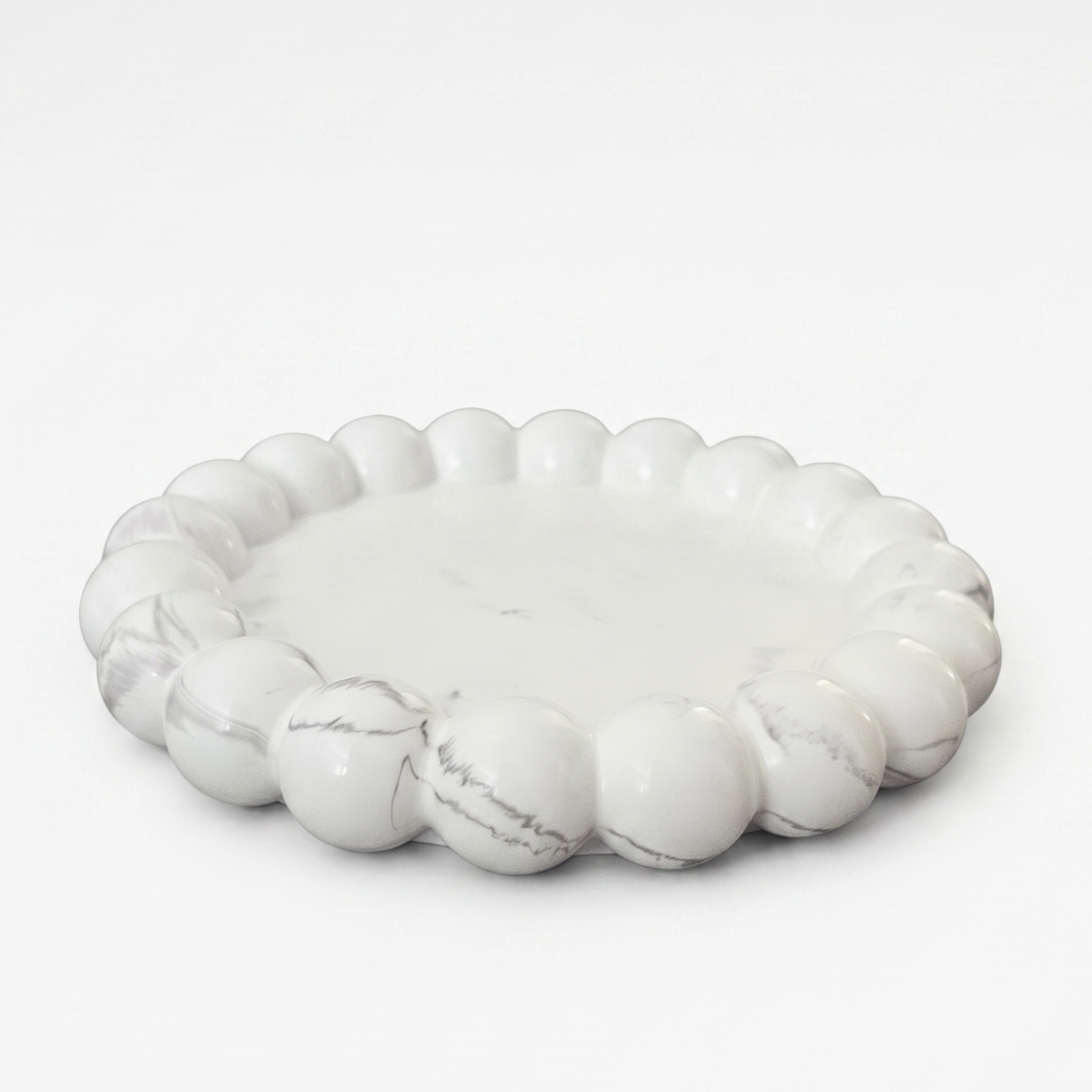 Bandeja de design Perla - Branco / Dourado