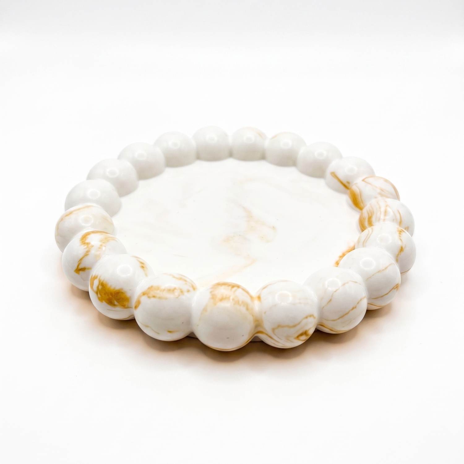 Bandeja de design Perla - Branco / Dourado