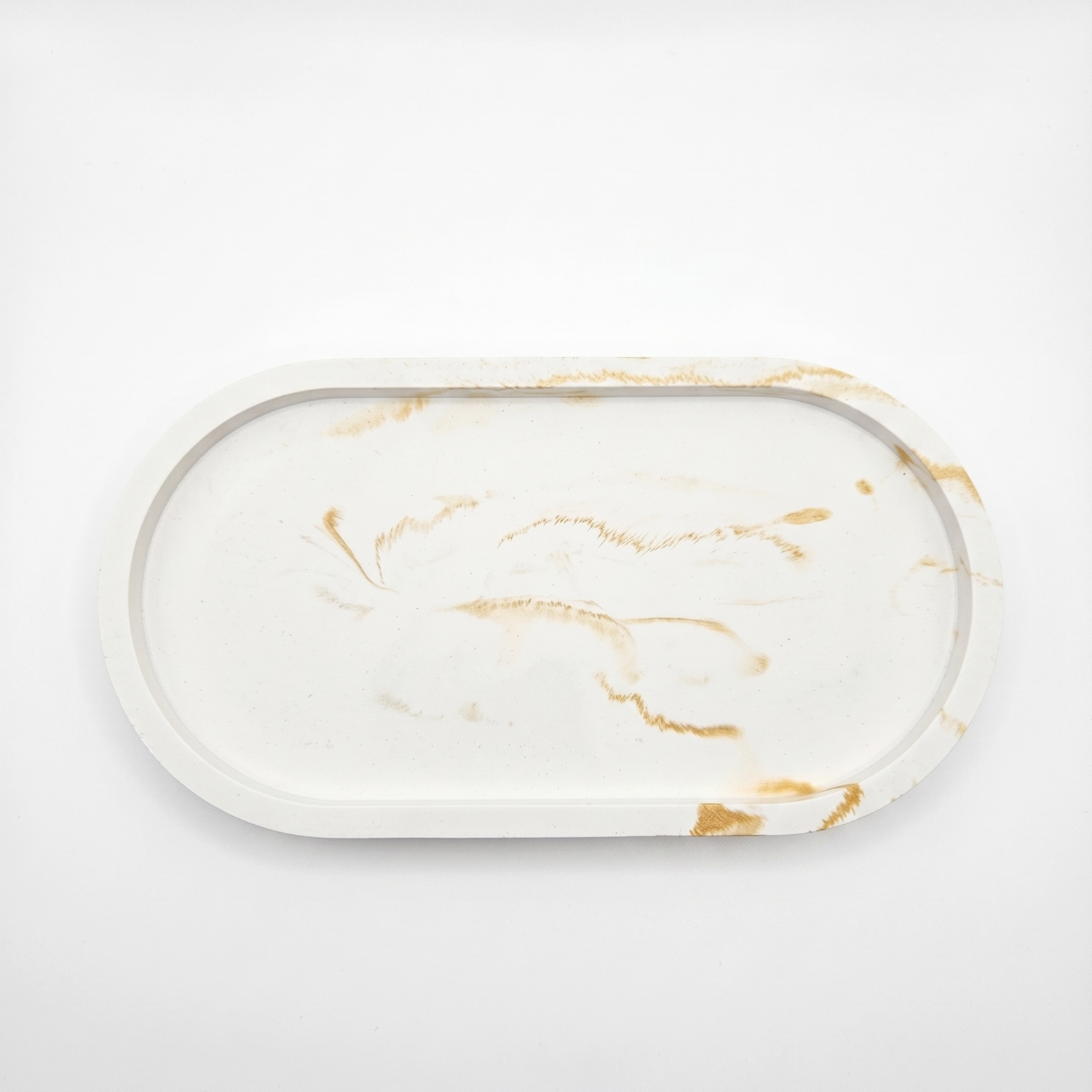 Bandeja de Design Clássico - Branco / Dourado