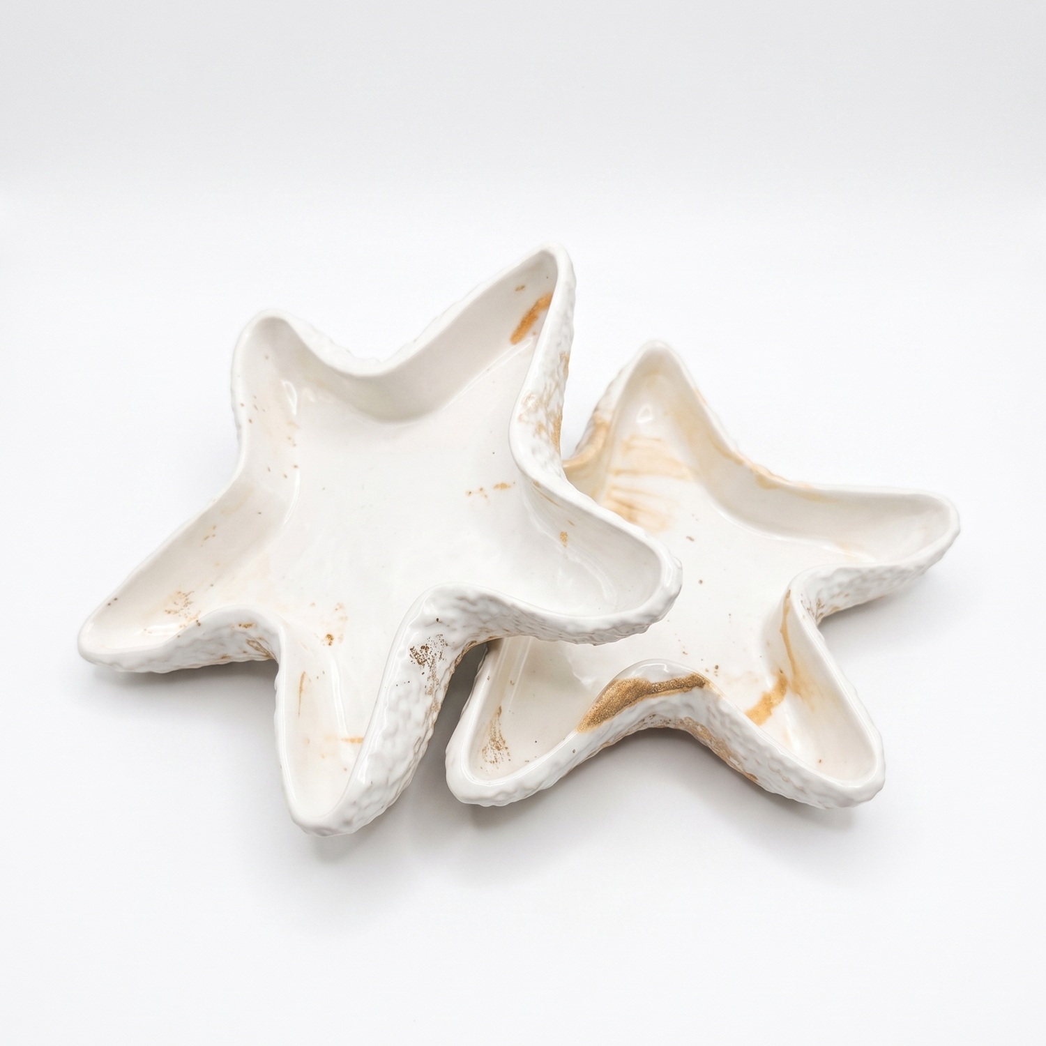 Tigela Decorativa Estrela do Mar - Cinza / Dourado