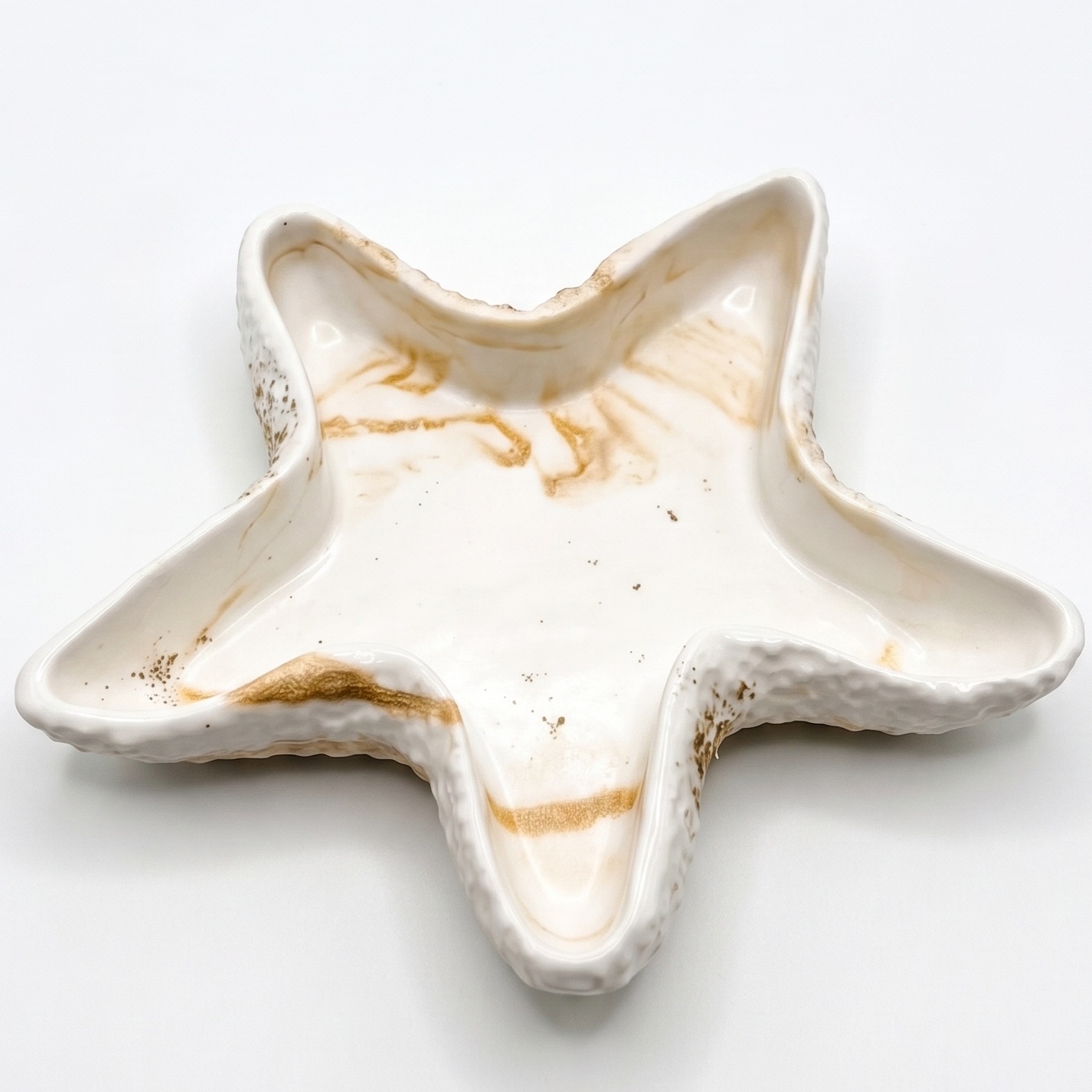 Tigela Decorativa Estrela do Mar - Cinza / Dourado
