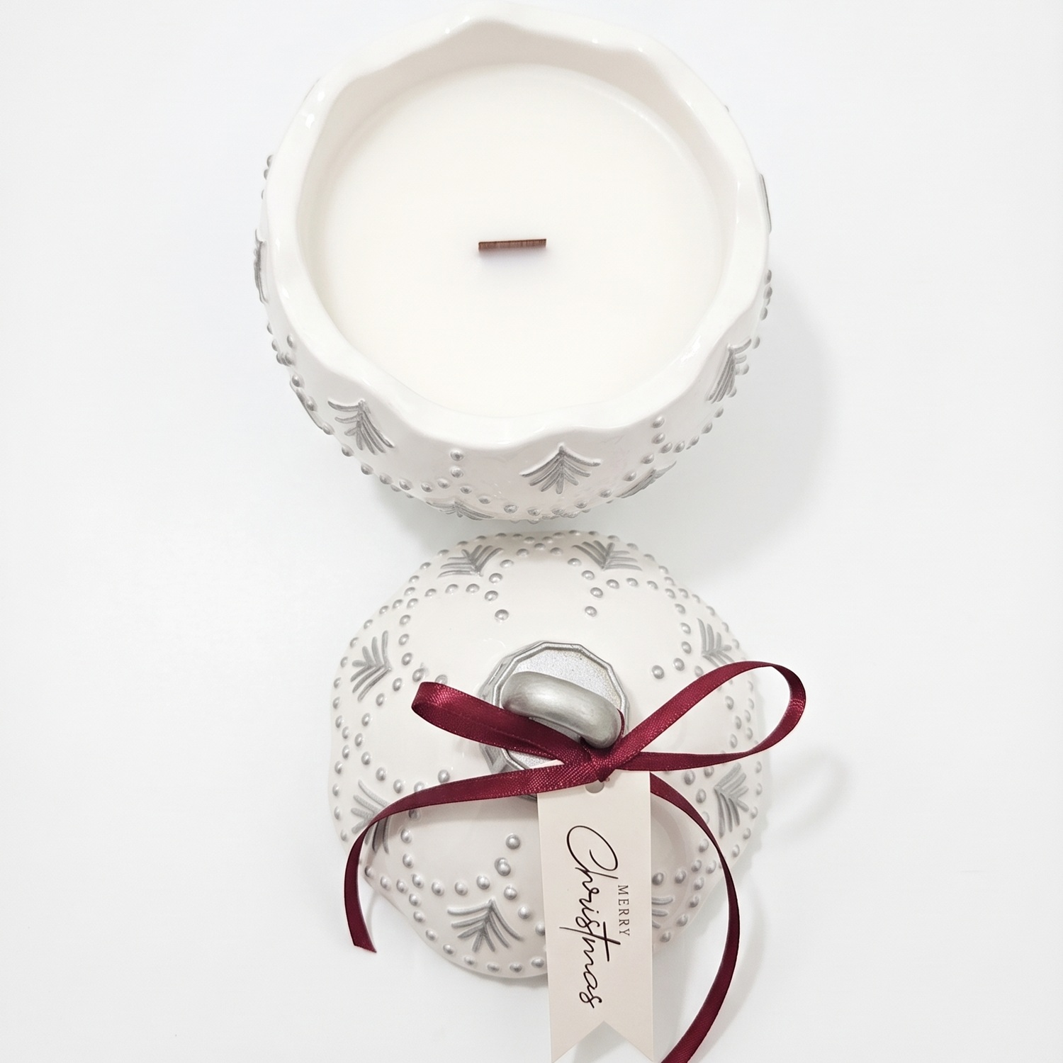 Vela Christmas Bauble Enchanted MINI - Branca / Prateada / Magia de Inverno / MINI