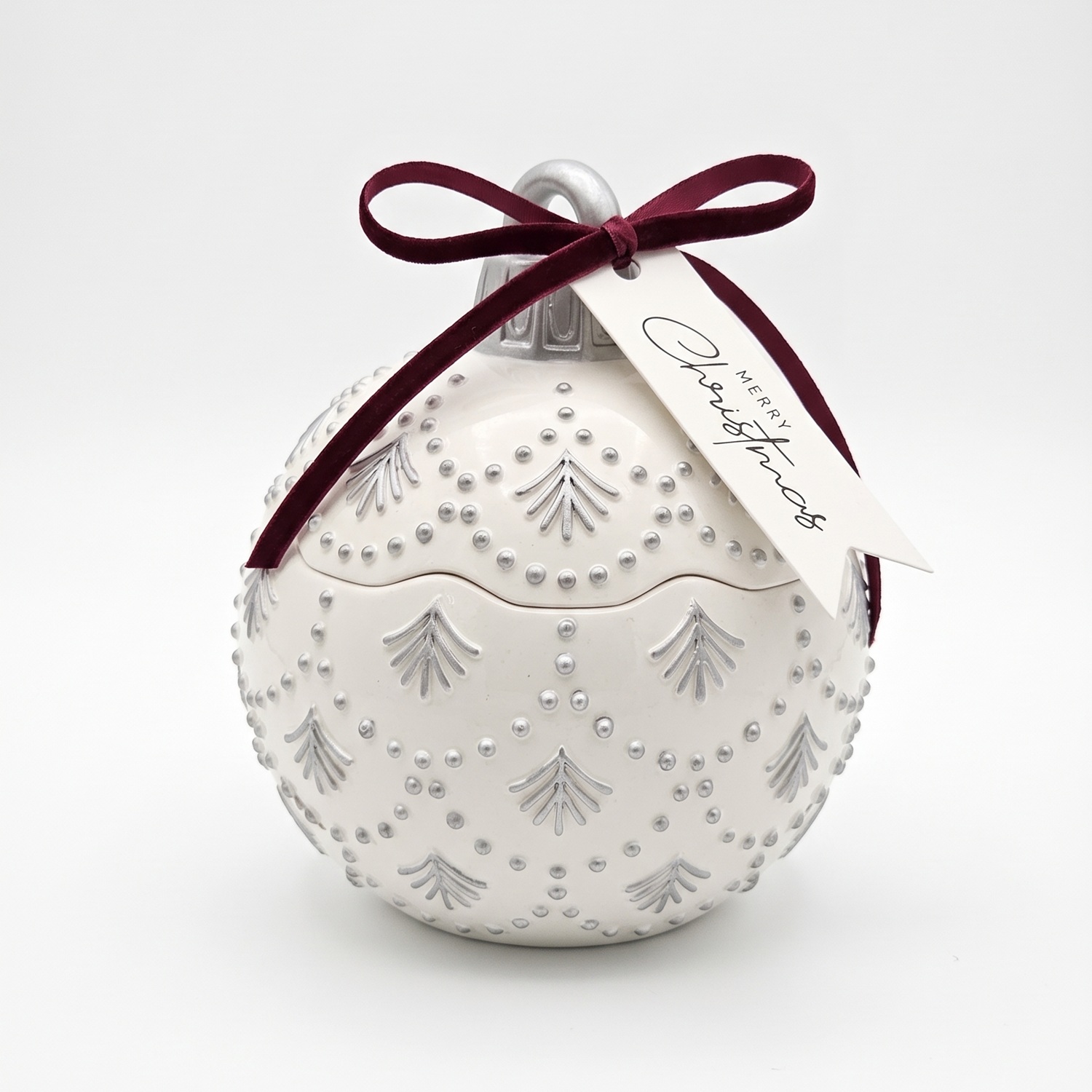 Vela Christmas Bauble Enchanted MINI - Branca / Prateada / Magia de Inverno / MINI