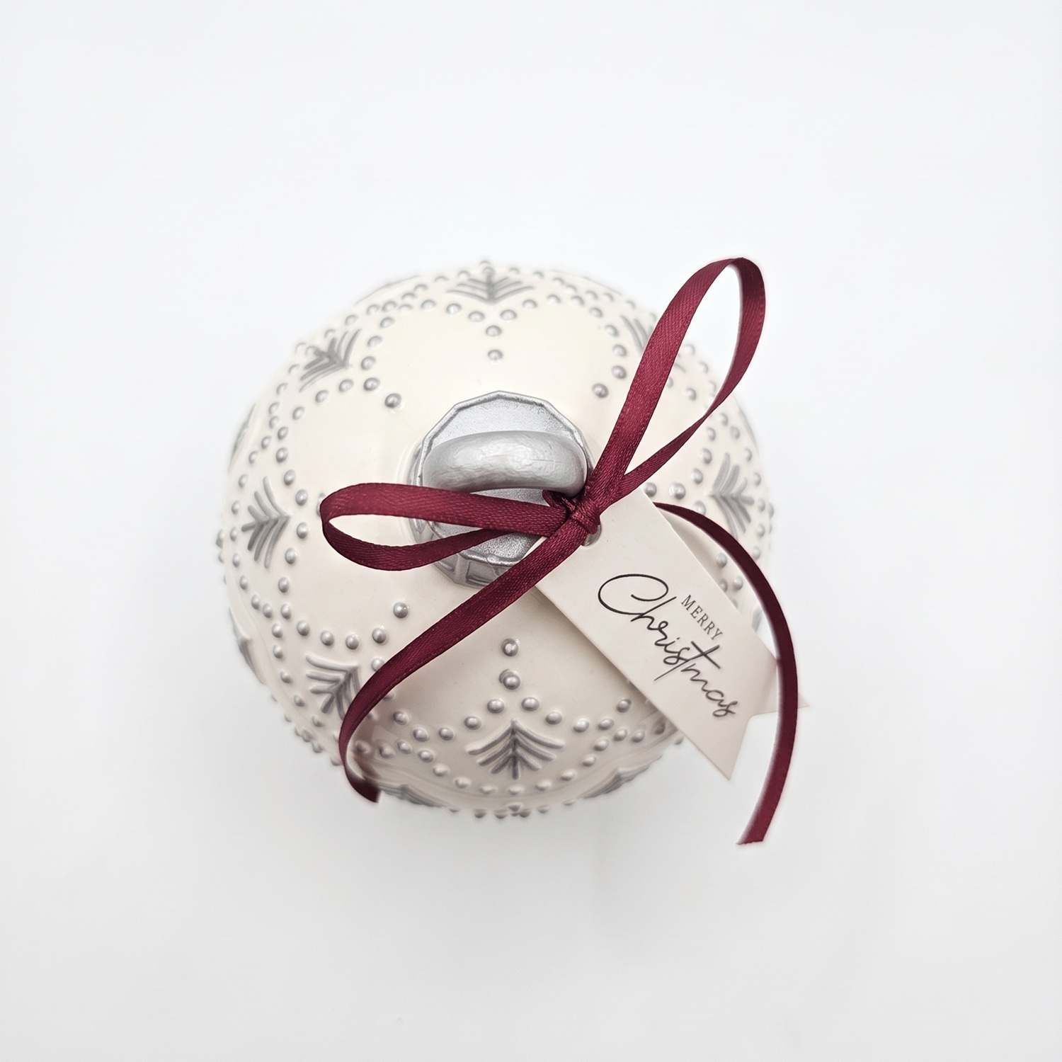 Vela Christmas Bauble Enchanted MINI - Branca / Prateada / Magia de Inverno / MINI