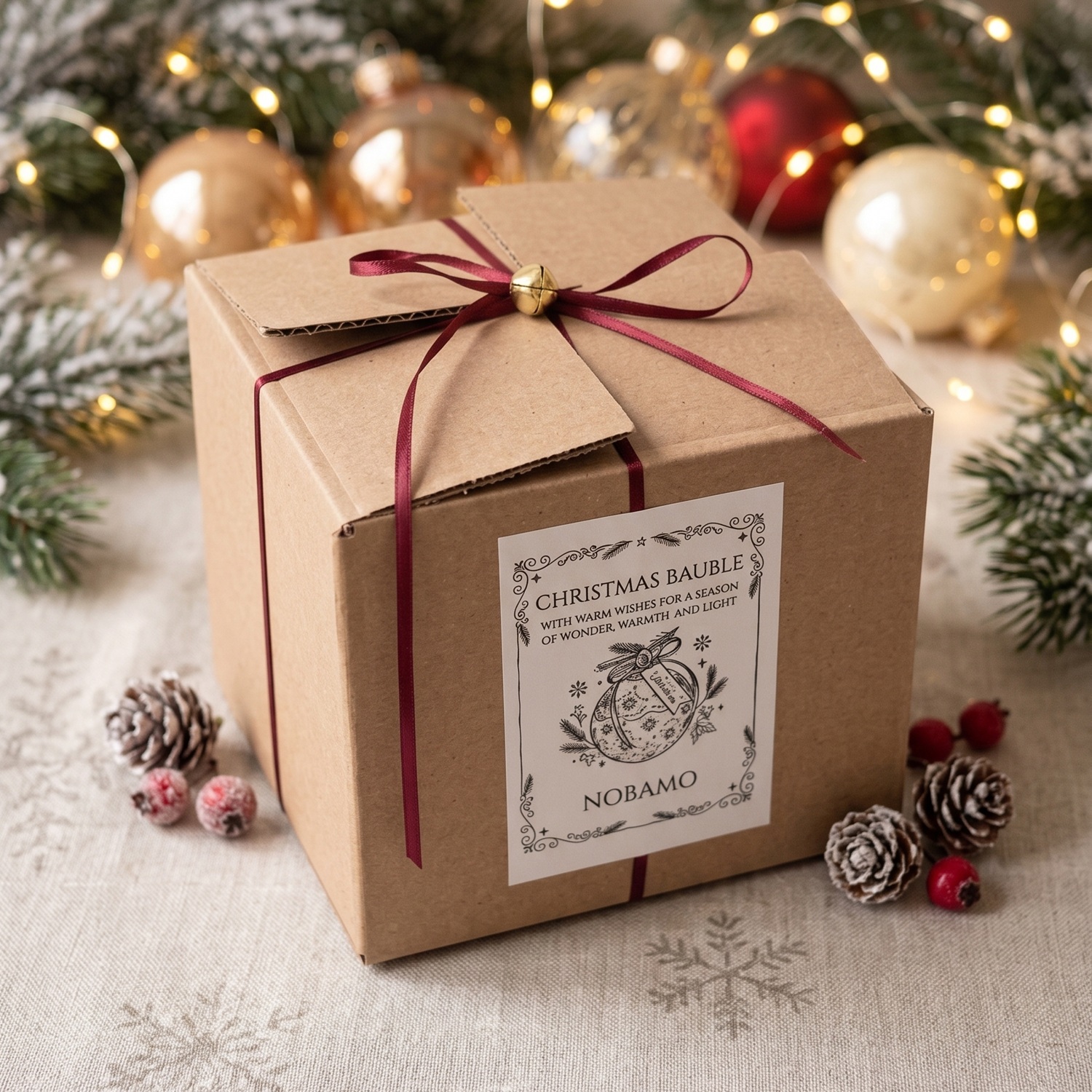 Vela Christmas Bauble Enchanted MINI - Branca / Prateada / Magia de Inverno / MINI