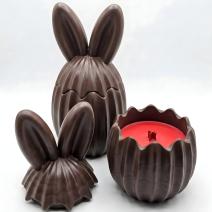 Vela de Coelho de Chocolate - Marrom / Cereja, Amêndoa
