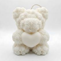Vela Urso Médio - Branco / Coco