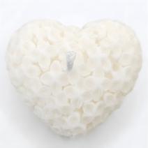 Vela decorativa Coração Florido - Branco / Coco
