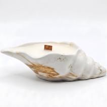 Vela Aura - Branco / Dourado / Incenso