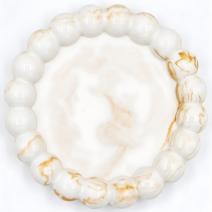 Bandeja de design Perla - Branco / Dourado
