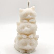 Vela Três Gatinhos - Branco / Coco