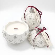 Vela Christmas Bauble Enchanted - Branca / Prateada / Magia de Inverno