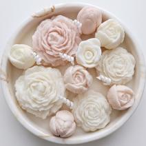 Vela Mármore Florido - Branco / Dourado / Lima, Manjericão, Mandarina