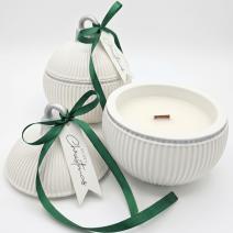 Vela Christmas Bauble Elegance - Branca / Prateada / Magia de Inverno