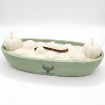 Vela Jardim de Outono - Verde / Branca / Strudel de Maçã