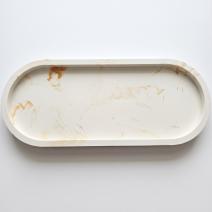 Bandeja de design Klasik XL - Branca / Dourada