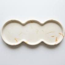 Tabuleiro de design Trio - Branco / Dourado