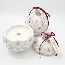 Vela Christmas Bauble Enchanted MINI - Branca / Prateada / Magia de Inverno / MINI