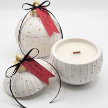 Vela Christmas Bauble Charming - Branca / Dourada / Magia de Inverno