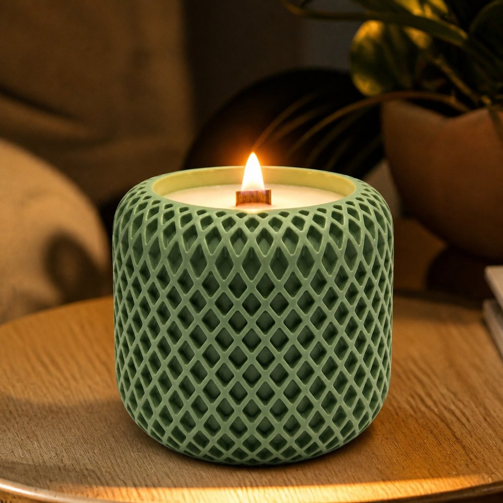 Vela Mozaico - Verde / Branco / Ameixa Selvagem, Rosa, Patchouli