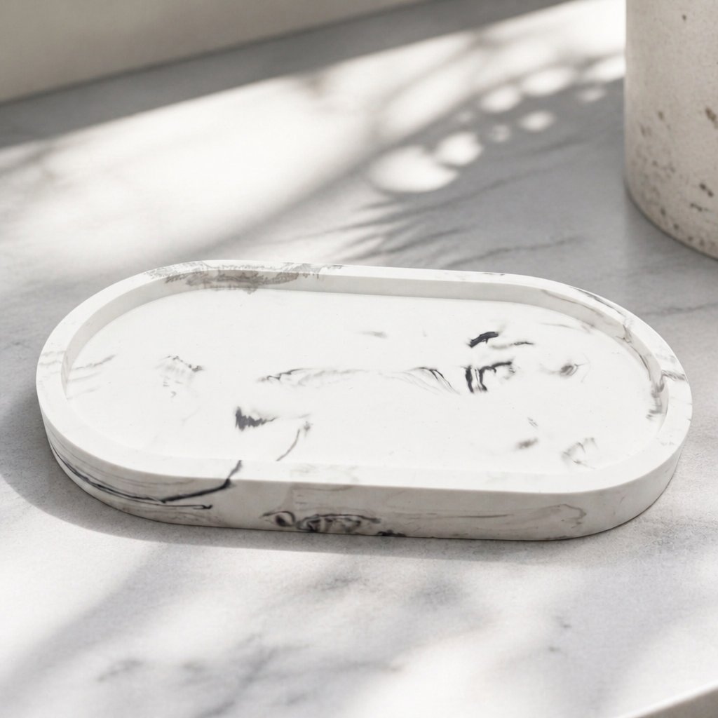 Tabuleiro de design Classic - Branco / Prateado